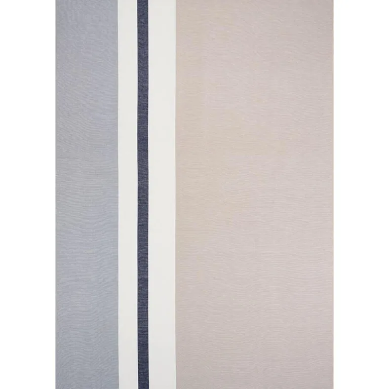 Schumacher 79660 Lolland Linen Stripe Grey & Sand fabric swatch