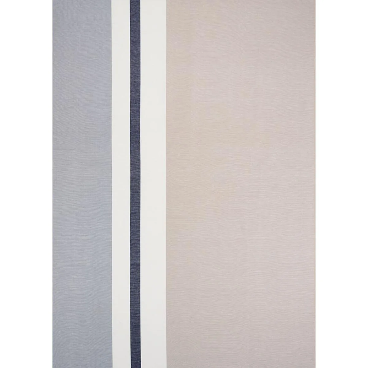 Schumacher 79660 Lolland Linen Stripe Grey & Sand fabric swatch
