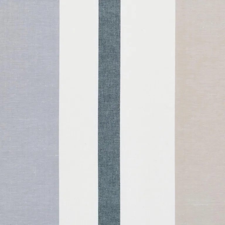 Schumacher 79660 Lolland Linen Stripe Grey & Sand fabric swatch