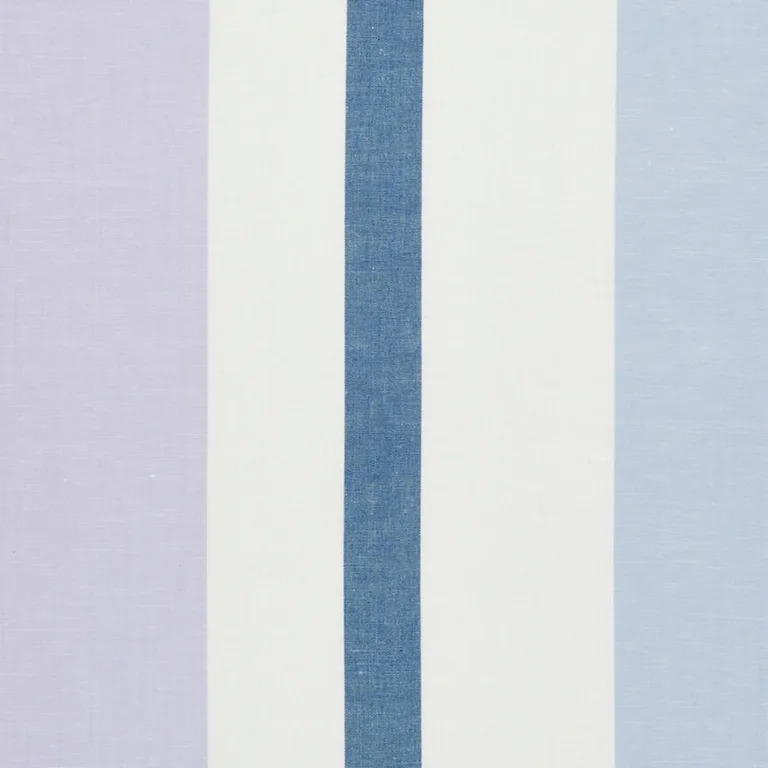 Schumacher 79661 Lolland Linen Stripe Lilac & Blue fabric swatch