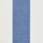 Schumacher 79662 Lolland Linen Stripe Sky & Coral fabric swatch