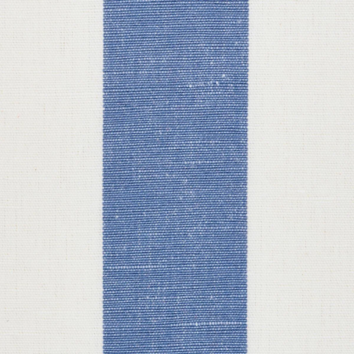 Schumacher 79662 Lolland Linen Stripe Sky & Coral fabric swatch