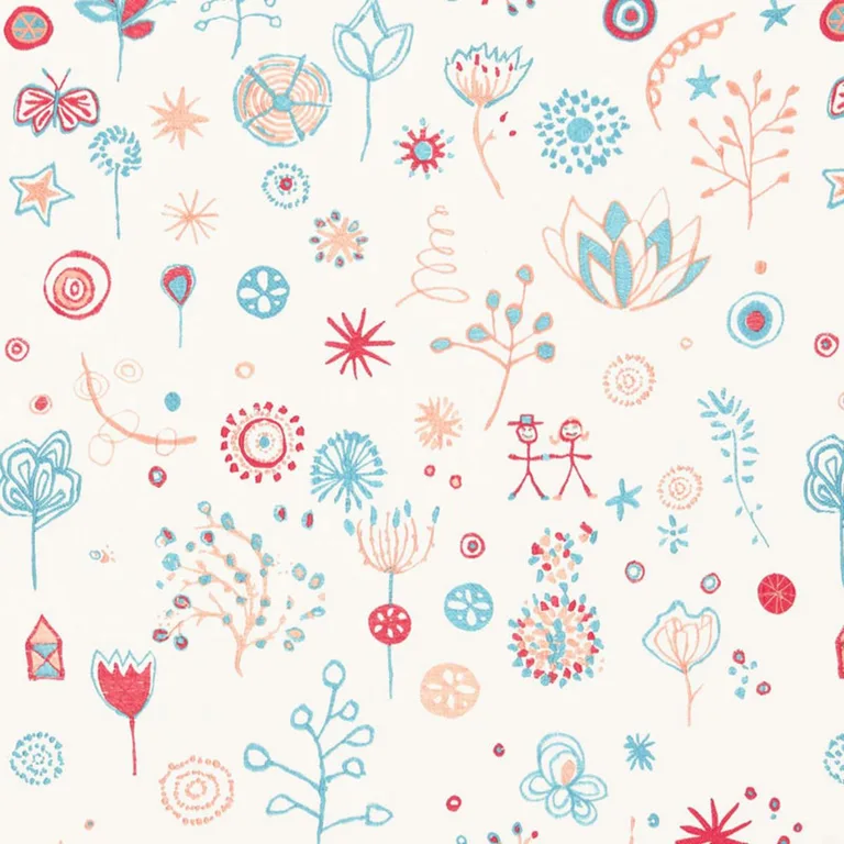Schumacher 66240 Lollipop Punch / Turquoise fabric swatch
