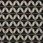 Schumacher 177132 London Bridge Black & Natural fabric swatch