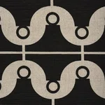 Schumacher 177132 London Bridge Black & Natural fabric swatch