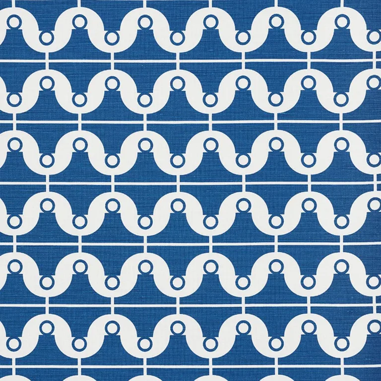 Schumacher 177130 London Bridge Blue fabric swatch
