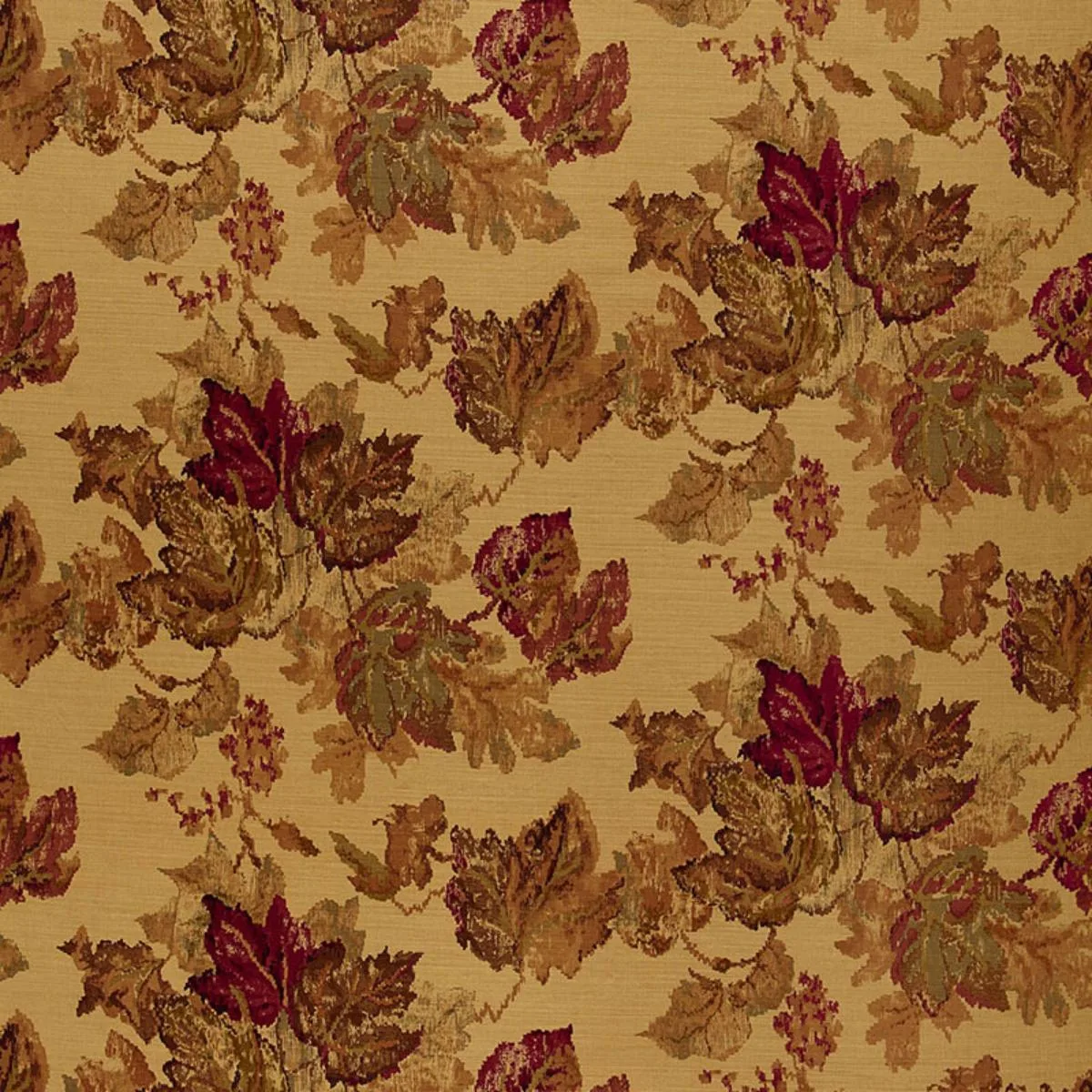 Schumacher 166373 Longwood Leaves Spice fabric swatch