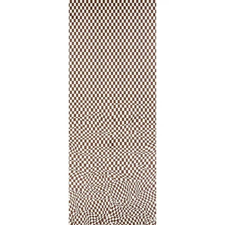 Schumacher 180331 Loose Check Brown fabric swatch