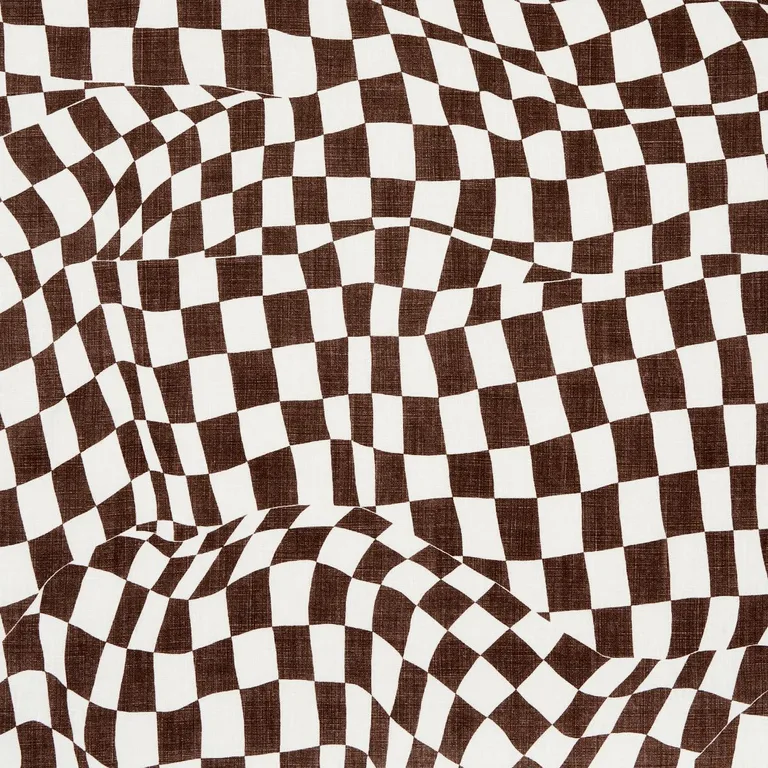 Schumacher 180331 Loose Check Brown fabric swatch