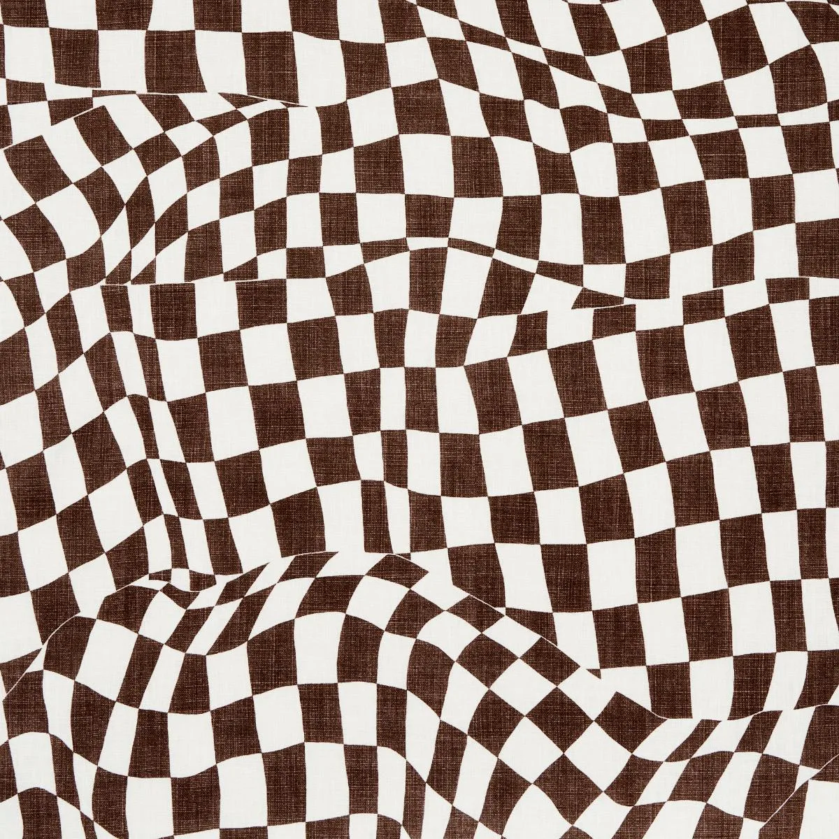 Schumacher 180331 Loose Check Brown fabric swatch