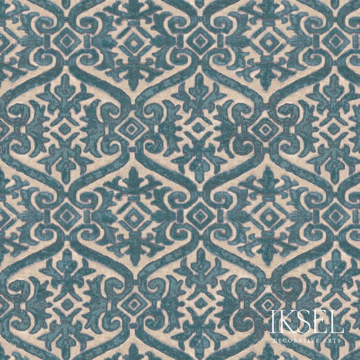 Schumacher RF901CS57 Loredan Peacock fabric swatch