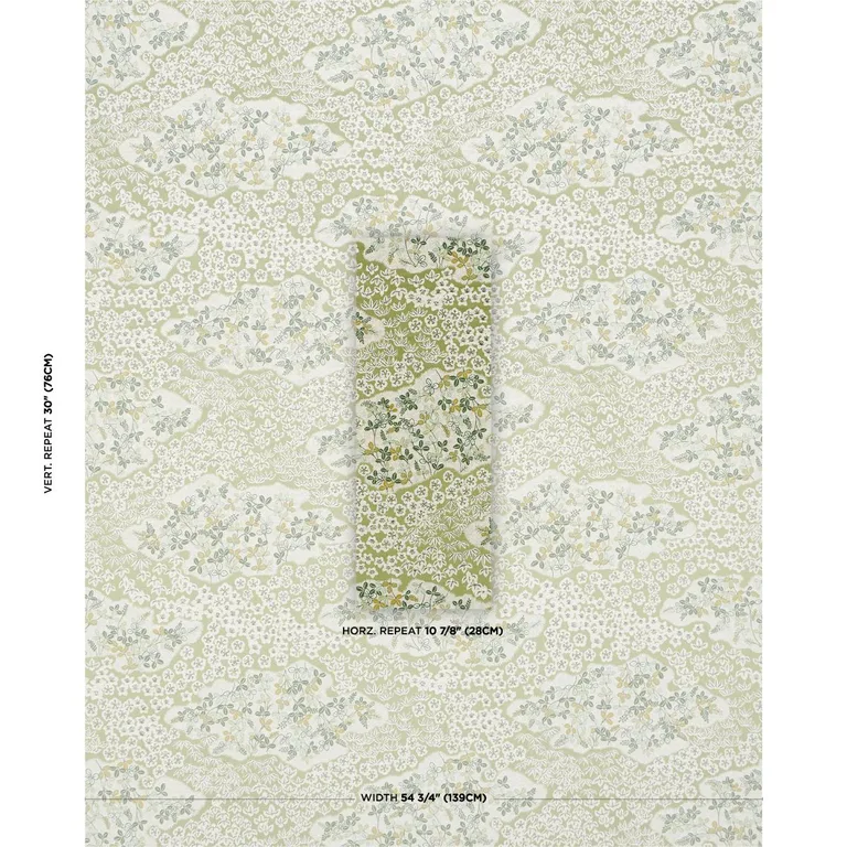 Schumacher 85640 Lorene Leaf fabric swatch