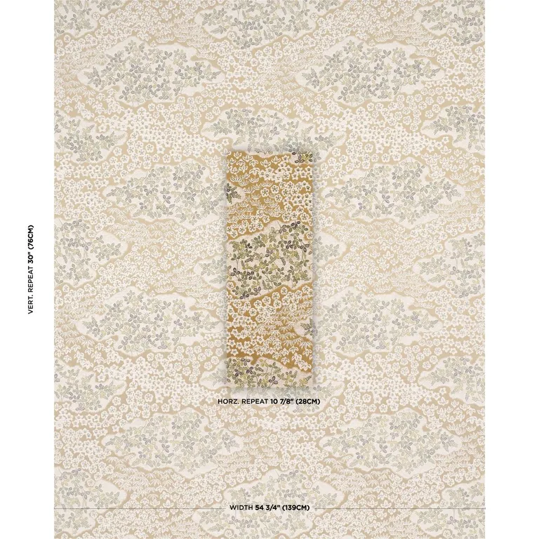 Schumacher 85641 Lorene Ochre fabric swatch