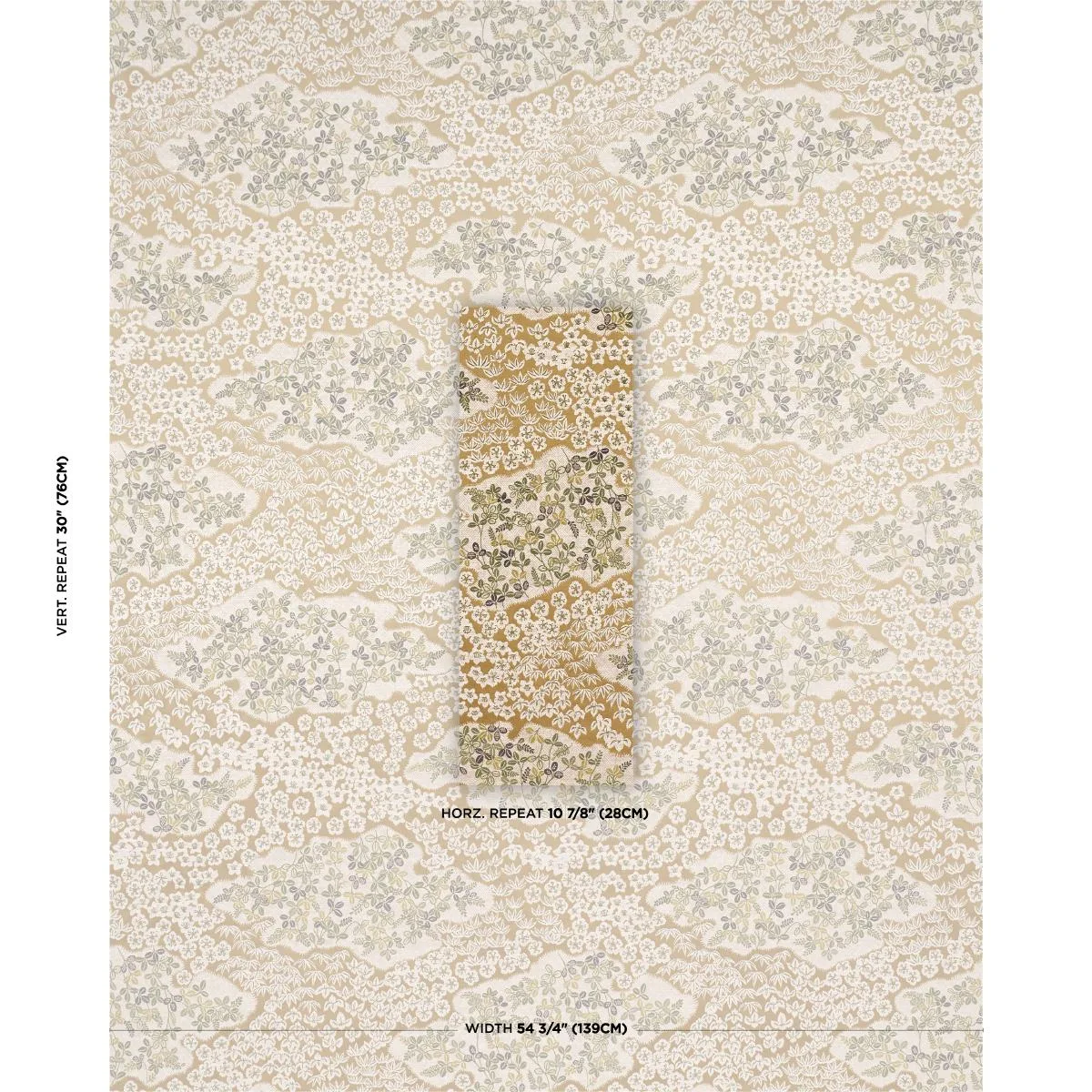 Schumacher 85641 Lorene Ochre fabric swatch