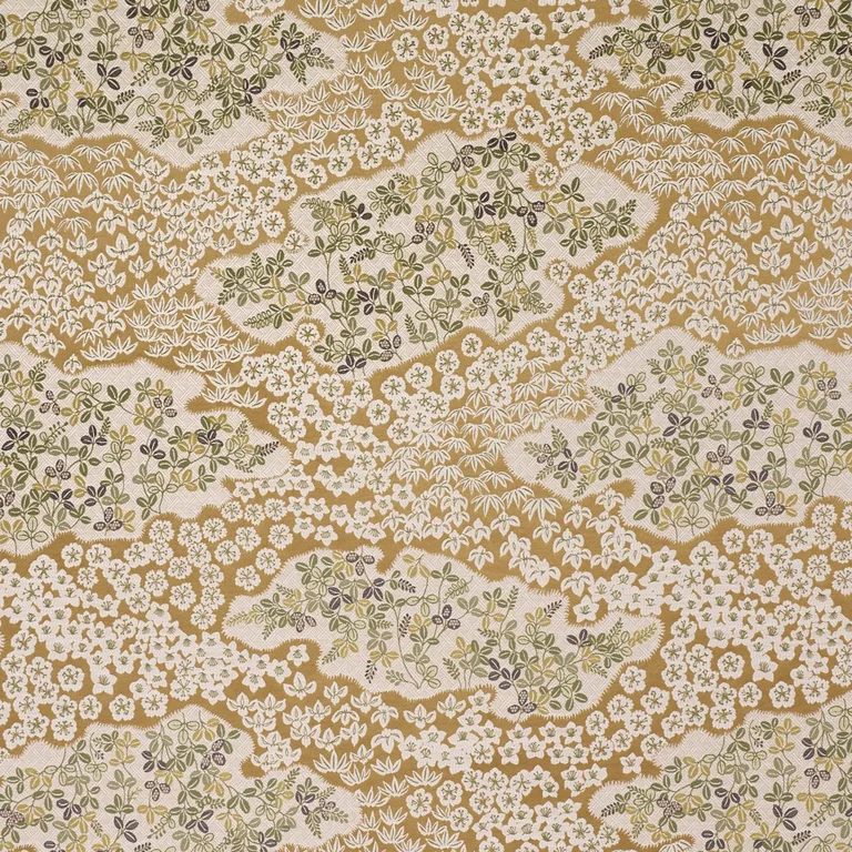 Schumacher 85641 Lorene Ochre fabric swatch