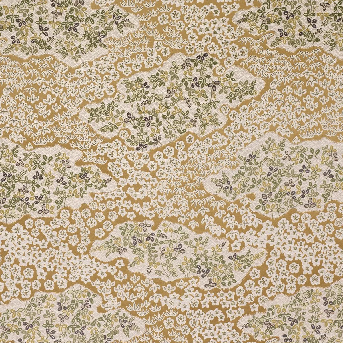 Schumacher 85641 Lorene Ochre fabric swatch