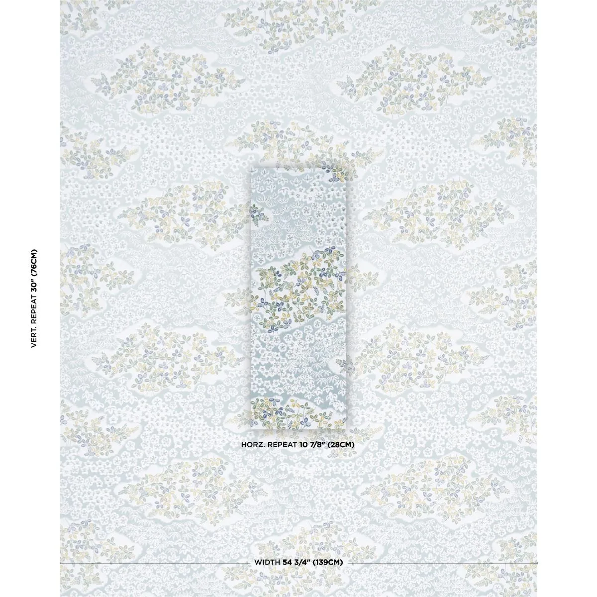Schumacher 85642 Lorene Sky fabric swatch