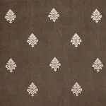 Schumacher 64722 Lorenzo Embroidery Coffee Bean fabric swatch