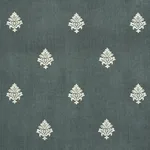 Schumacher 64721 Lorenzo Embroidery Midnight fabric swatch