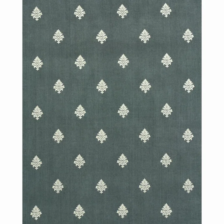 Schumacher 64721 Lorenzo Embroidery Midnight fabric swatch