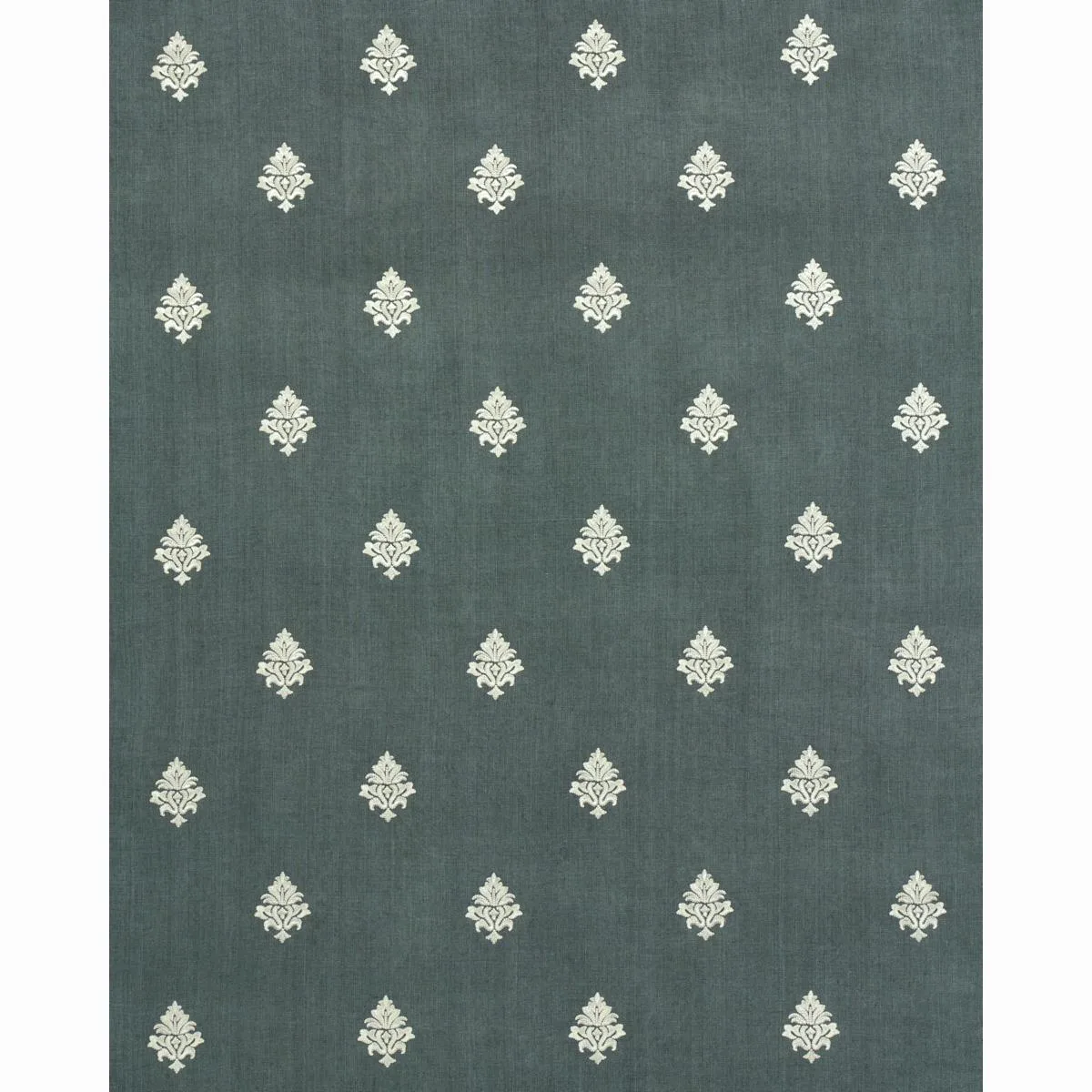 Schumacher 64721 Lorenzo Embroidery Midnight fabric swatch