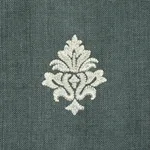 Schumacher 64721 Lorenzo Embroidery Midnight fabric swatch