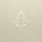 Schumacher 64723 Lorenzo Embroidery Natural fabric swatch