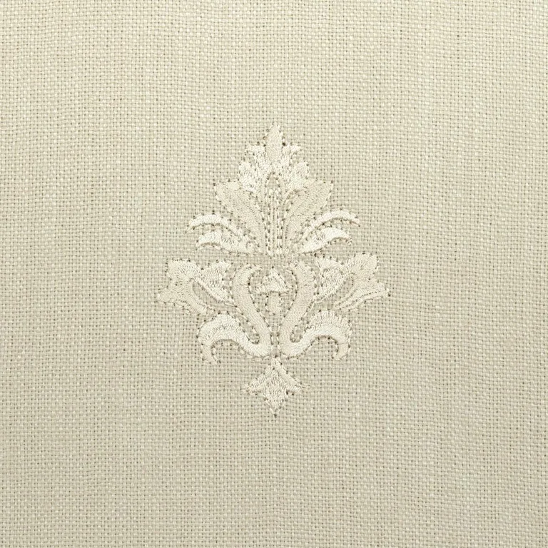 Schumacher 64723 Lorenzo Embroidery Natural fabric swatch