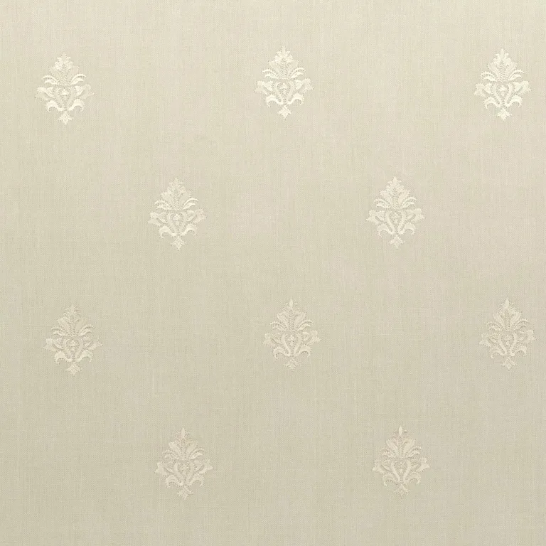 Schumacher 64723 Lorenzo Embroidery Natural fabric swatch