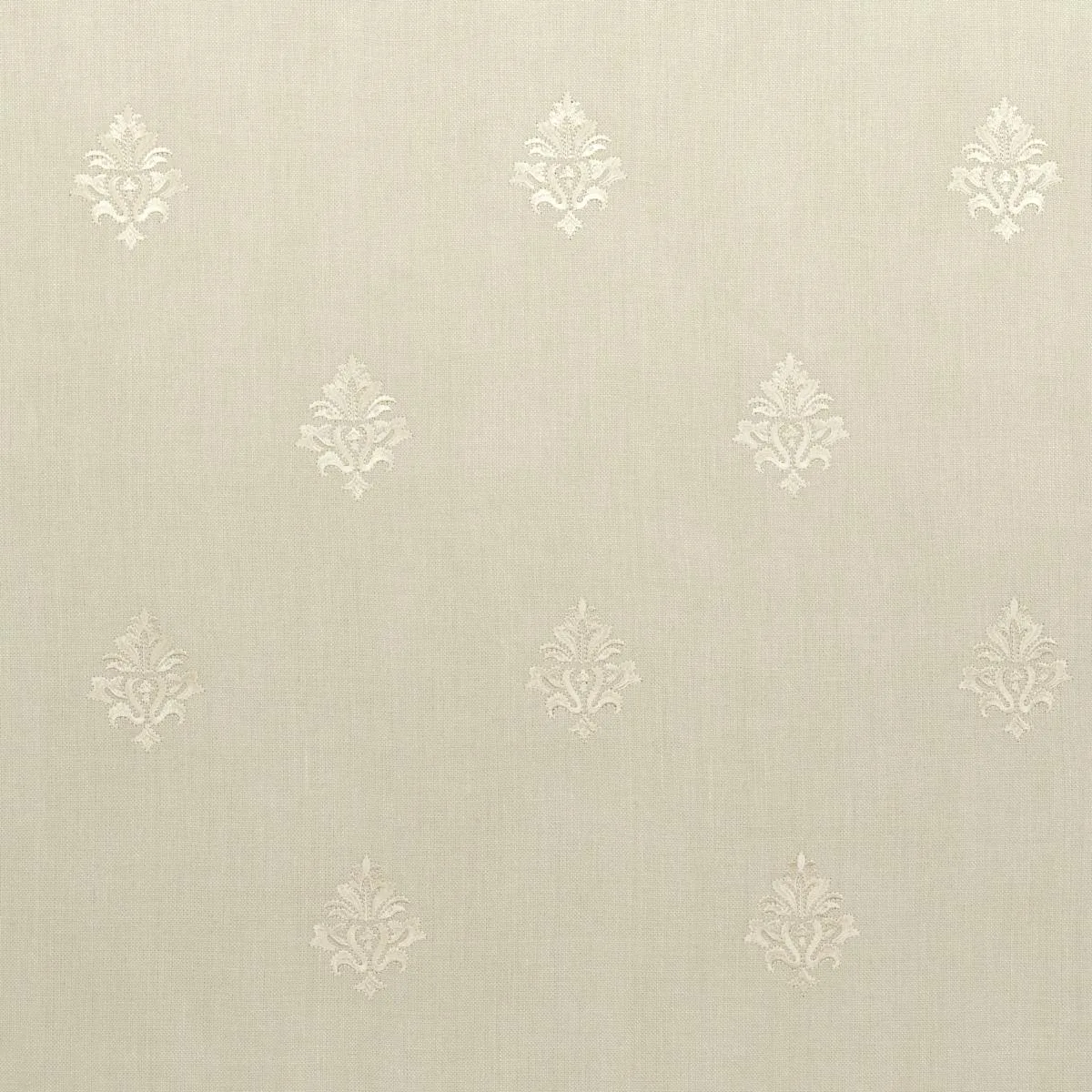 Schumacher 64723 Lorenzo Embroidery Natural fabric swatch