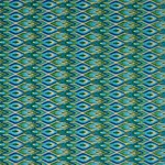 Schumacher 81470 Lorikeet Embroidery Peacock fabric swatch