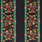 Schumacher 78090 Lotan Dragon Embroidery Black fabric swatch