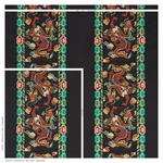 Schumacher 78090 Lotan Dragon Embroidery Black fabric swatch