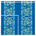 Schumacher 78091 Lotan Dragon Embroidery Blue fabric swatch