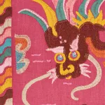 Schumacher 78092 Lotan Dragon Embroidery Pink fabric swatch