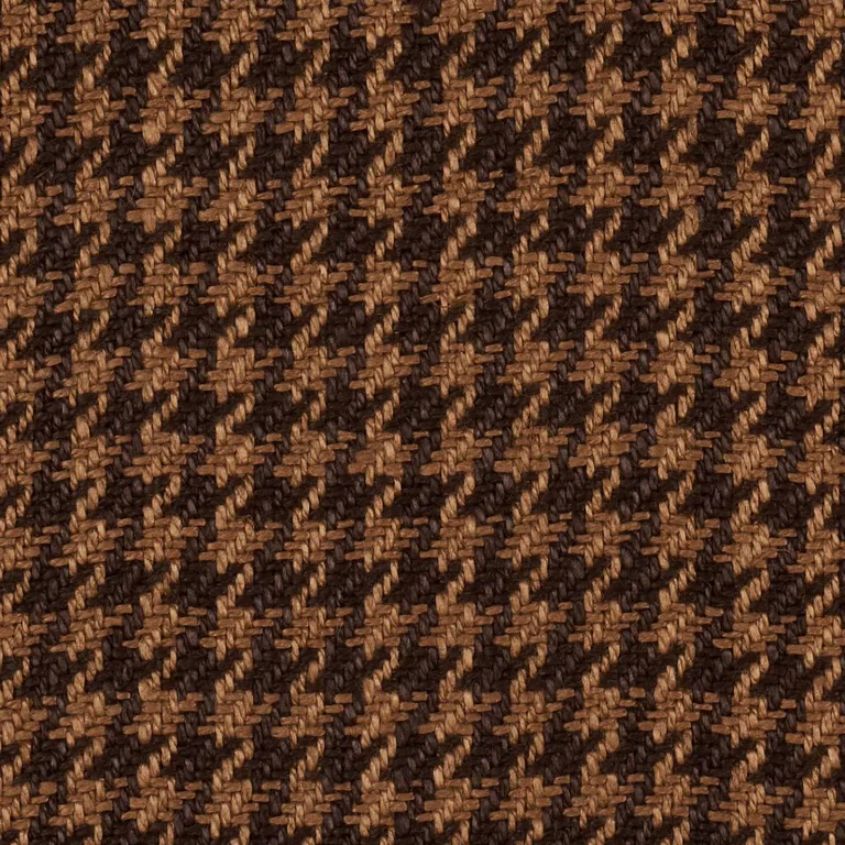 Schumacher 83341 Lotti Linen Houndstooth Brown fabric swatch
