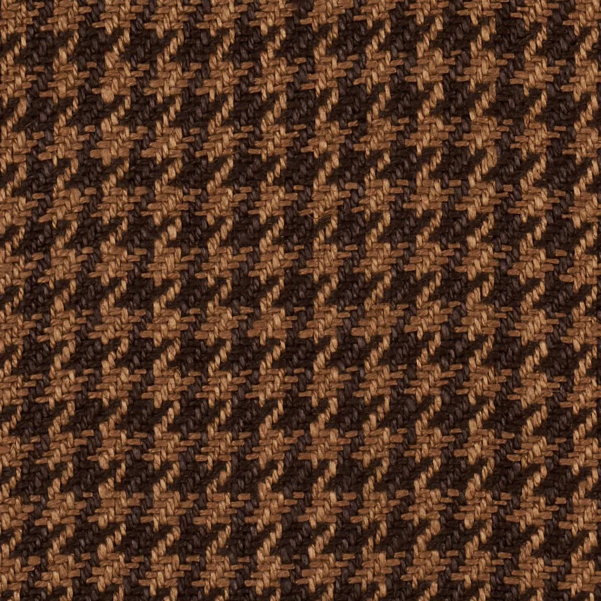 Schumacher 83341 Lotti Linen Houndstooth Brown fabric swatch