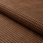 Schumacher 83341 Lotti Linen Houndstooth Brown fabric swatch