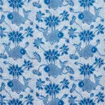 Schumacher 177790 Lotus Batik Indigo fabric swatch