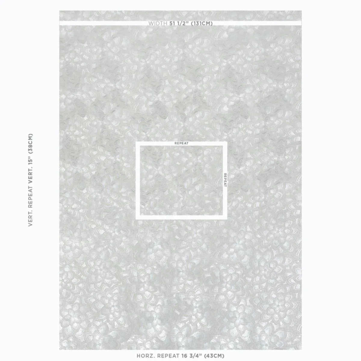 Schumacher 78341 Lotus Embroidery Pearl fabric swatch