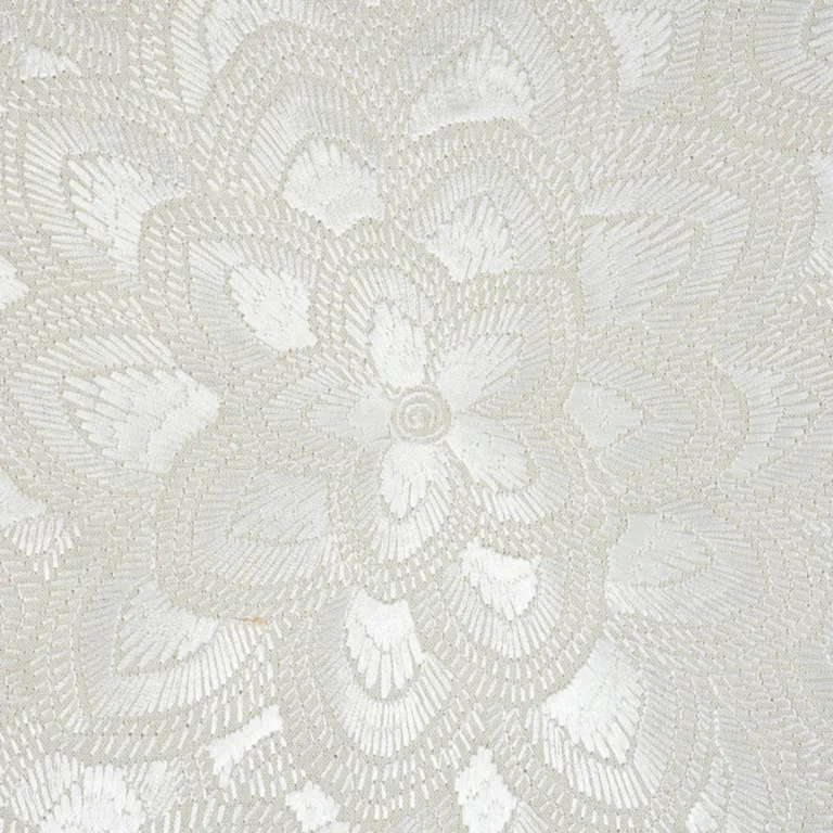 Schumacher 78341 Lotus Embroidery Pearl fabric swatch