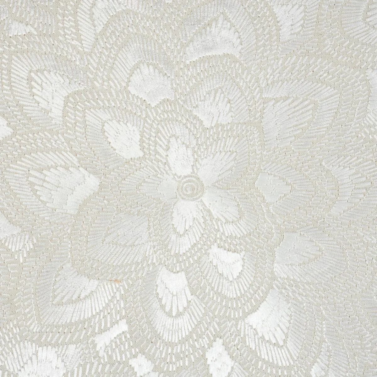 Schumacher 78341 Lotus Embroidery Pearl fabric swatch