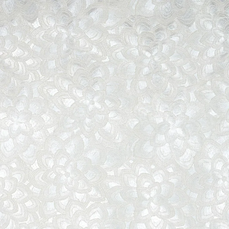 Schumacher 78341 Lotus Embroidery Pearl fabric swatch