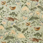 Schumacher 172938 Lotus Garden Aqua fabric swatch
