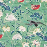 Schumacher 172935 Lotus Garden Jade fabric swatch