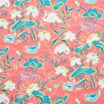 Schumacher 179041 Lotus Garden Red fabric swatch