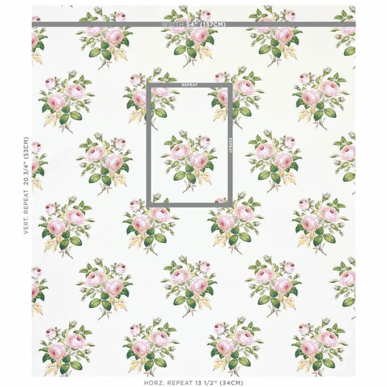 Schumacher 179631 Loudon Rose Blush fabric swatch