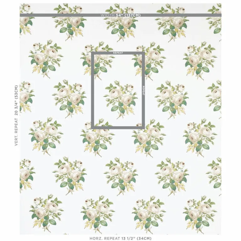 Schumacher 179630 Loudon Rose Ivory fabric swatch