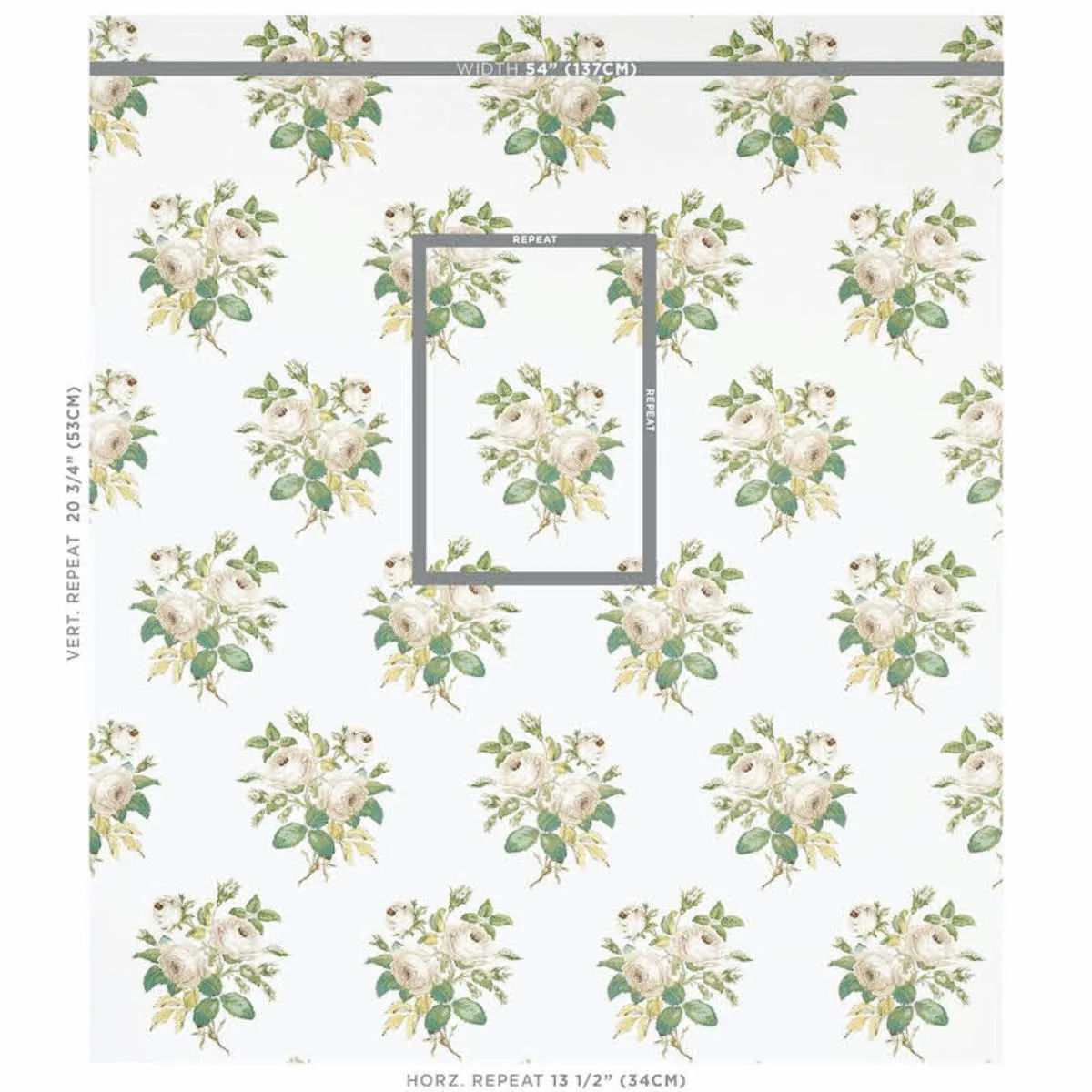Schumacher 179630 Loudon Rose Ivory fabric swatch