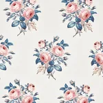 Schumacher 179632 Loudon Rose Rose & Blue fabric swatch